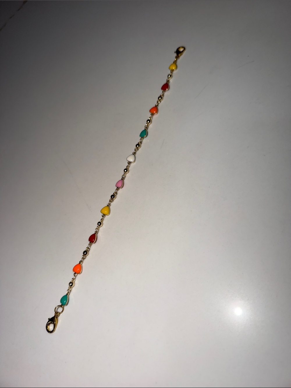 Gold multi color heart trucker hat chain